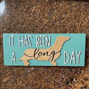 Teal and Brown Dachshund Wall Decor